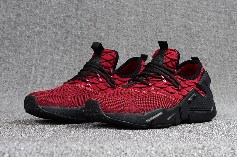 Women Nike Air Huarache 6 Flyknit Wine Red Black Shoes - Click Image to Close